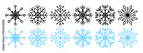 Snowflake Border on Transparent Winter Background for Christmas cards, holiday invitations, banners, packaging, and seasonal digital designs.