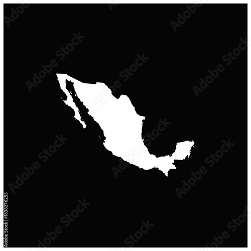 黒背景の世界の国のシルエットのアイコンより、メキシコのアイコン。Mexico icon from the world country silhouette icons on black background.