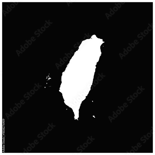 黒背景の世界の国のシルエットのアイコンより、台湾のアイコン。Taiwan icon from the world country silhouette icons on a black background.