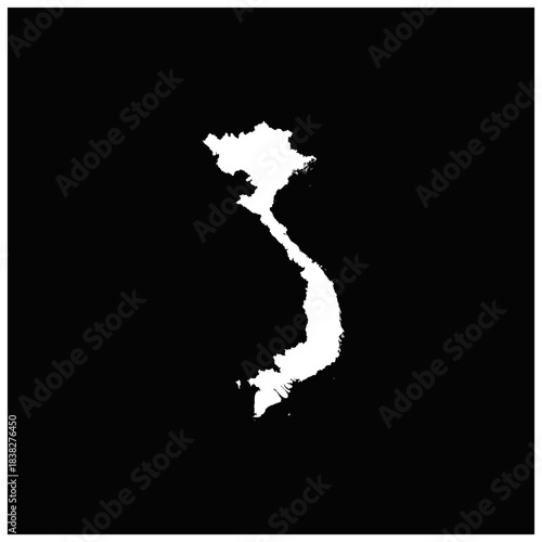 黒背景の世界の国のシルエットのアイコンより、ベトナムのアイコン。Icon of Vietnam from the world country silhouette icons on black background.