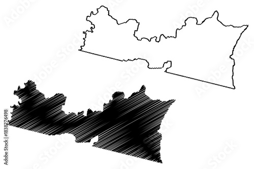 Aurelino Leal municipality (Bahia state, Municipalities of Brazil, Federative Republic of Brazil) map vector illustration, scribble sketch Aurelino Leal map