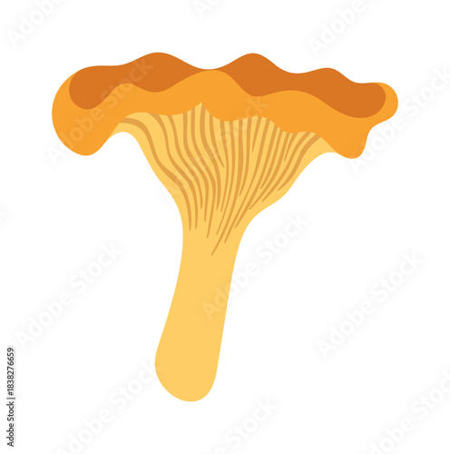 Cute chanterelle mushroom design element