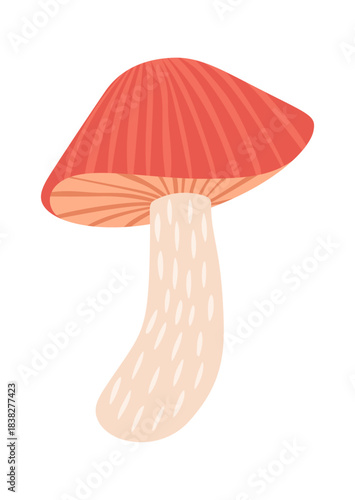 cute mushroom with striped cap