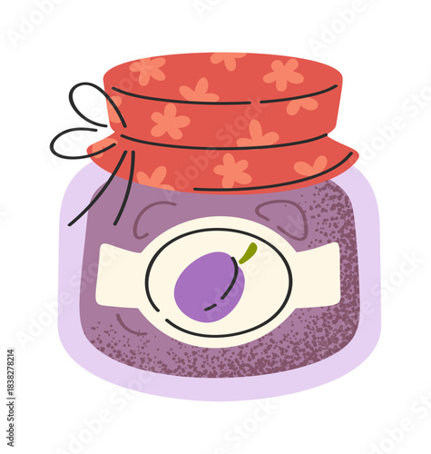 Plum fruit sweet jam jar
