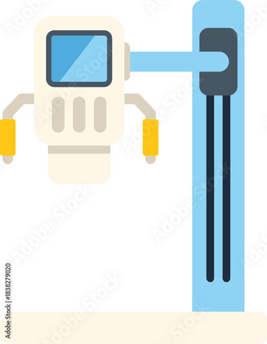 X ray machine standing ready for a radiography exam in a hospital
