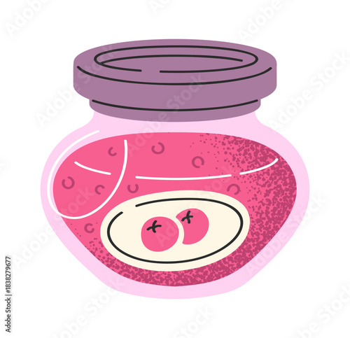 Red berries sweet jam jar