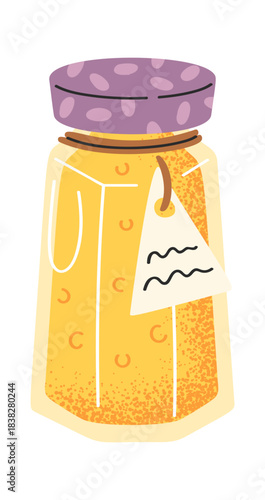 Sweet yellow fruit jam jar