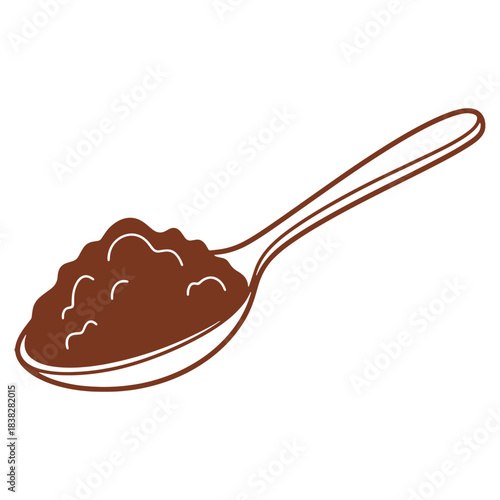 Spoonful of dark brown sugar ready to be used in baking and cooking recipes to add sweetness