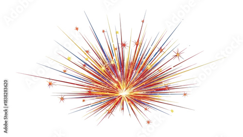 Fireworks of Color and Light: A vibrant display of abstract fireworks bursts with radiant energy, igniting a visual symphony of colors against the sky. 