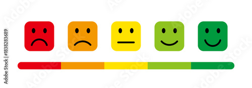  Five-level emotion rating icons for customer feedback