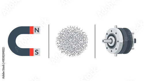 Visualizing the foundational principles of magnetism and electromagnetic force driving electric motor operation