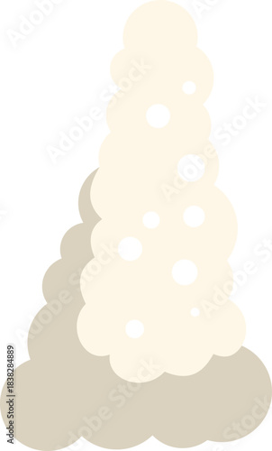 Beige cumulus cloud resembling balloons is forming in the sky, creating a dreamy and surreal atmosphere