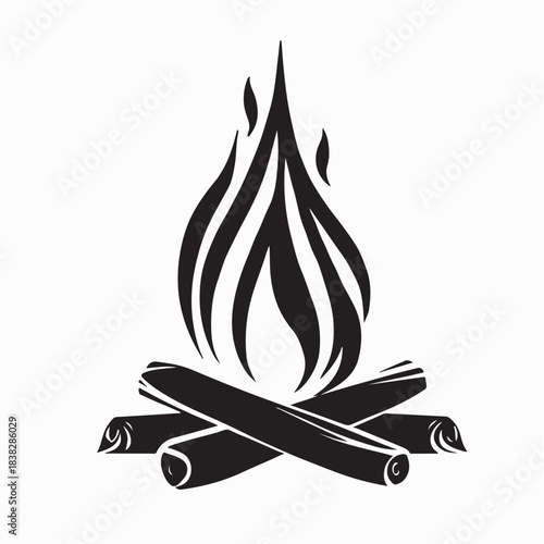 Campfire Icon Simple Illustration Campfire Logo Vector