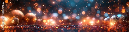 Panoramic Bokeh Lights Overlay Abstract Background with Vibrant Colors