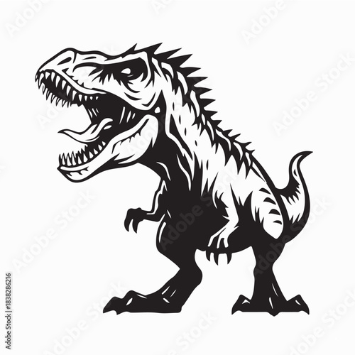 Roaring Tyrannosaurus Rex Image Vector Isolated on White Background