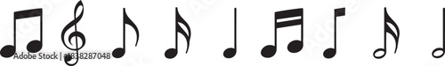 Music notes icon set, Music notes symbol, vector illustration