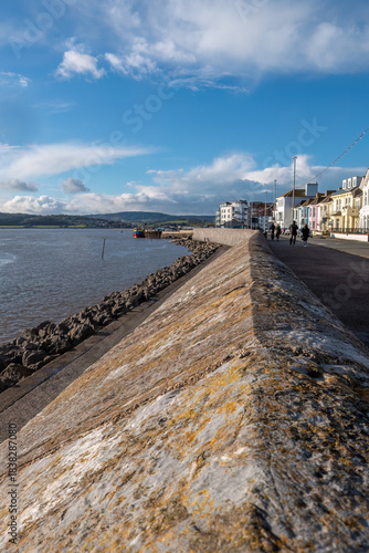 Exmouth sea front and beach devon england uk 