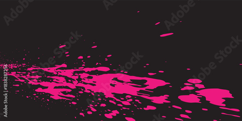 High-contrast vector background. Vibrant pink and black are separated by a rough, distressed grunge border, creating a modern and edgy effect for banners and flyers.modern Vector