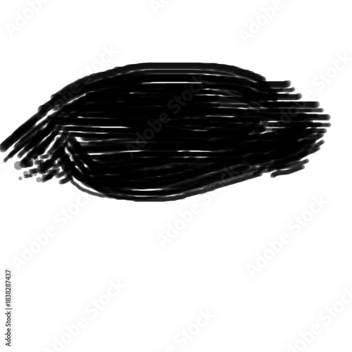 Abstract expressionist black brush stroke on white canvas - dynamic and bold visual element for modern design applications