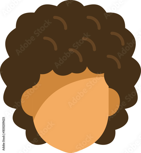 Illustration representing a young person with curly hair, promoting diversity, inclusion, and self acceptance