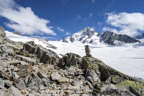 Wallpaper Mural High alpine mountain landscape, Glacier du Tour, glacier and mountain peak, summit of the Aiguille de Chardonnet, Chamonix, Haute-Savoie, France Torontodigital.ca