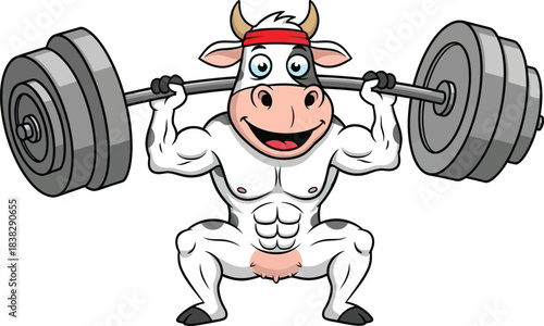 funny cow doing on white background