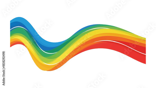 Rainbow Wave of Color: A vibrant illustration of a flowing rainbow wave, radiating with a spectrum of colors and a sense of movement.