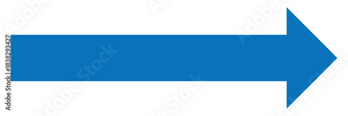 Directional arrow icon. Long arrow pointing right. Blue Navigation Arrows, flat design vector illustrator