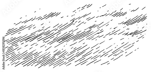 Hand drawn vector sketch of diagonal hatching lines texture creating motion effect or rain background Abstract shading pattern