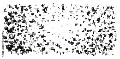 Hand drawn vector sketch of abstract chaotic crosshatch texture with short strokes and rough lines Grunge ink pattern background