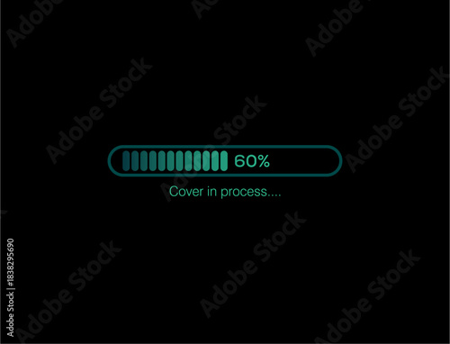 Progress bar loading 60 on black background