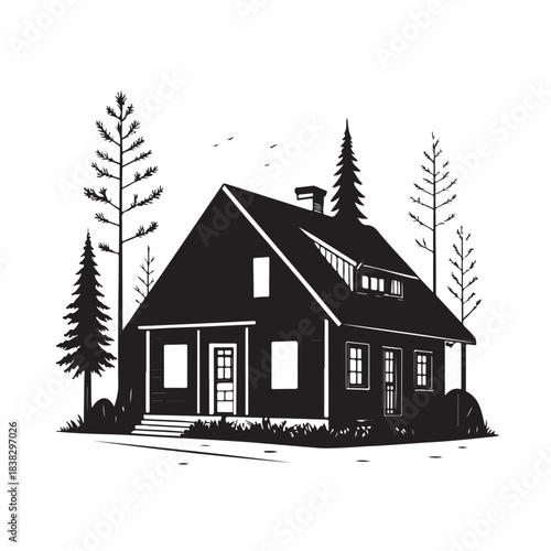 Real estate symbol, vector art illustration on white background use for web and app design banner design.
