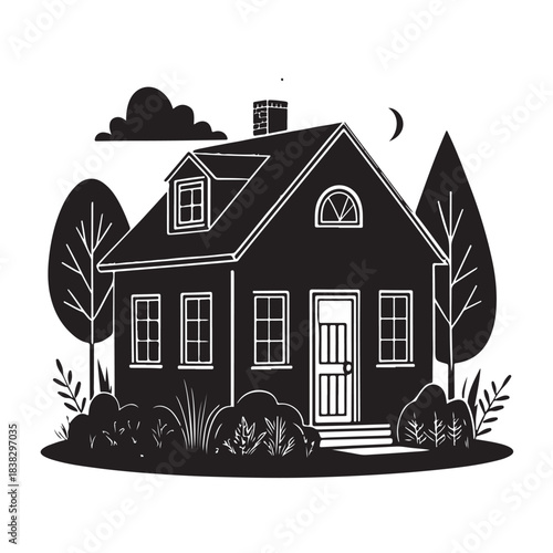 Real estate symbol, vector art illustration on white background use for web and app design banner design.
