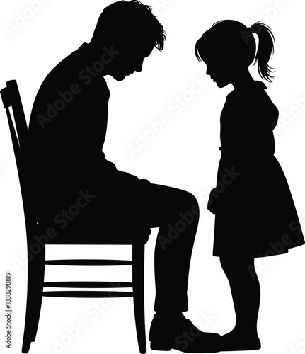 Silhouette of elderly man with child standing on protective hand symbolizing care support protection compassion and family bond