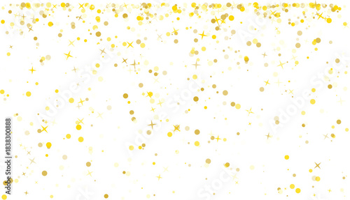Bright Yellow Confetti Particle Background on White Minimal Abstract Texture