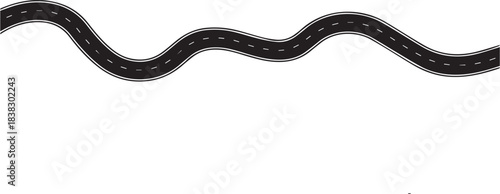 Winding curves road isolated on transparent background. winding road from top view. vector illustration.