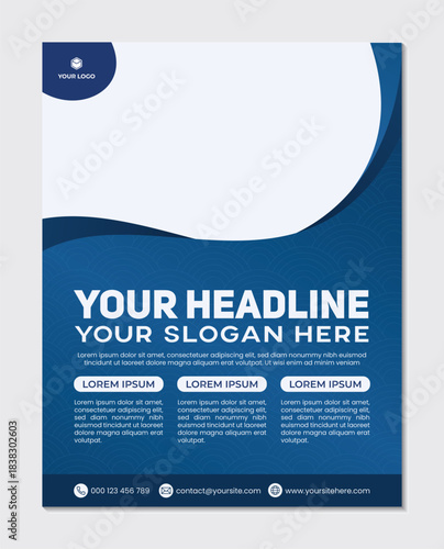 Elegant Blue Design Business Flyer Template, business flyer template design, corporate identity and company logo