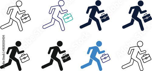 Businessman Running Icons