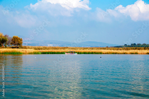 Fototapeta Naklejka Na Ścianę i Meble -  autumn landscape with lake, golyaka