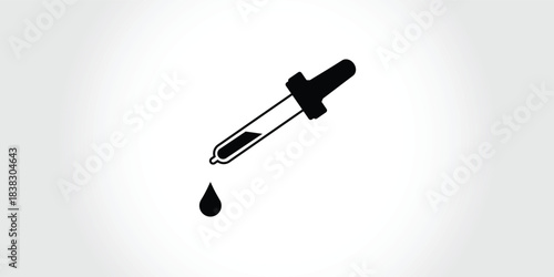 Dropper vector flat pictogram illustration isolated on white background