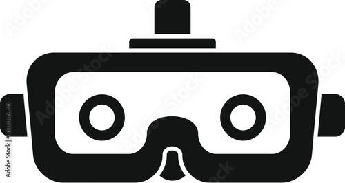 Simple black icon of vr headset, representing virtual reality technology and immersive experiences