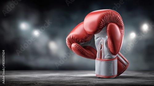 Boxing gloves set against a blurred background, capturing the essence of athleticism and tenacity in sports training