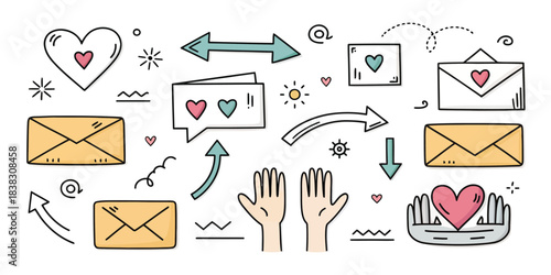 Doodle Elements of Love Communication and Connection