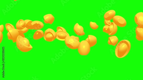 Chinese gold ingot yuan bao. Wealth, prosperity, fortune lucky success. Traditional Chinese New Year culture. 3d render animation available in FullHD and 4K video