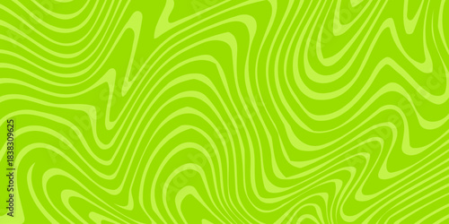 Abstract green background with hypnotic wavy lines pattern. Fresh and natural background. eps10