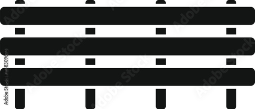 Simple and sturdy bench provides a comfortable place to rest in outdoor locations