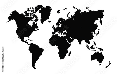 Detailed high quality vector World map