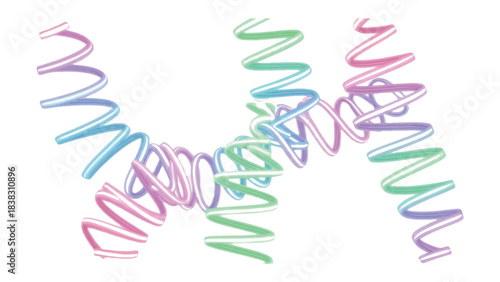 DNA-inspired Design: A vibrant abstract illustration of intertwined helical structures, symbolizing the fundamental essence of life and innovation. 