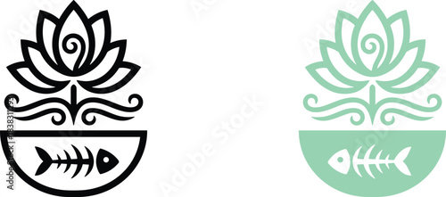 Vector illustration showing multiple dotted lines indicating a perforation or boundary, featuring black-filled and outlined shears for a graphic design element.