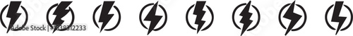 Electricity icons set. Power related icon. green energy icon. vector illustration